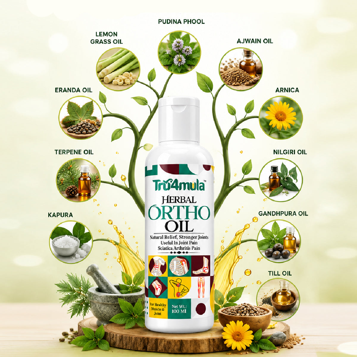 Tru4mula ™ Herbal MASSAGE OIL |
