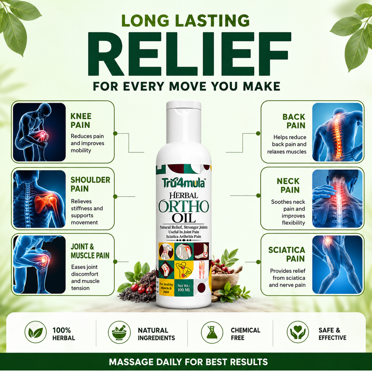 Tru4mula ™ Herbal MASSAGE OIL |