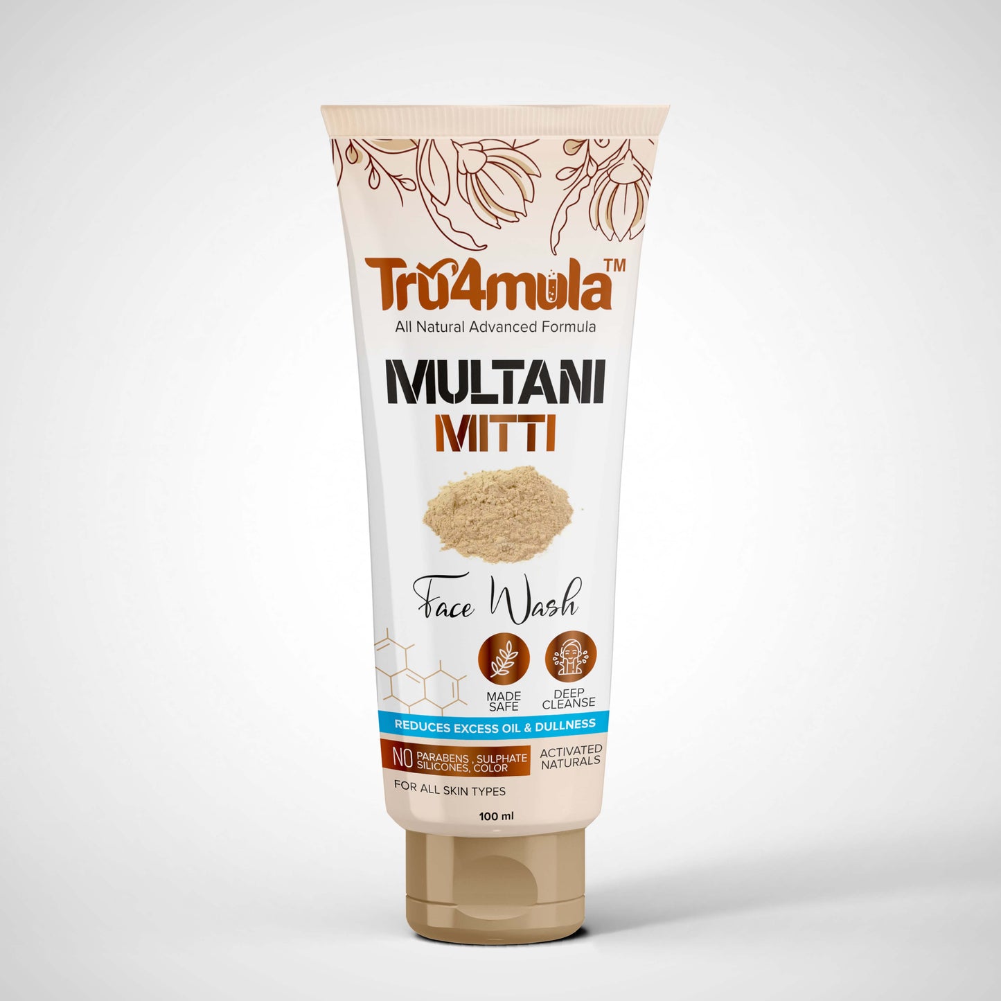 Tru4mula ™ Multani Mitti Face Wash |  Multani Mitti Organic for Face | Face Wash For Men &amp; Women |&nbsp;