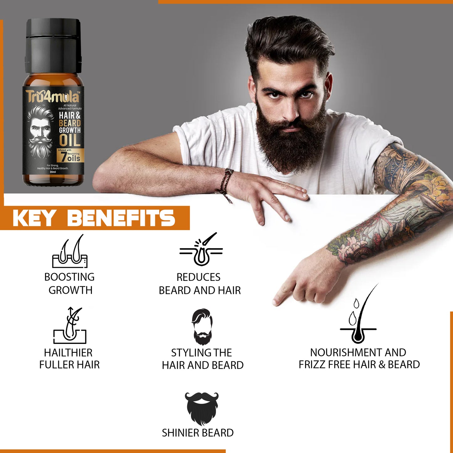 Tru4mula ™ Hair & Beard Growth Oil |
